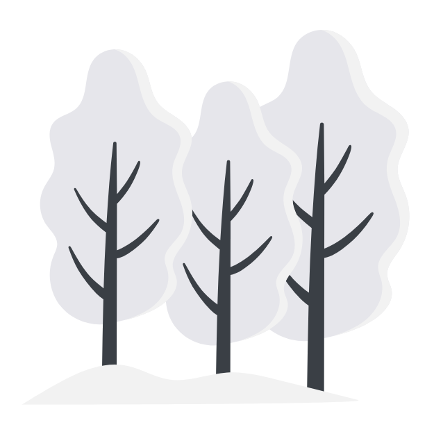Illustration of white trees for website decoration or themed content