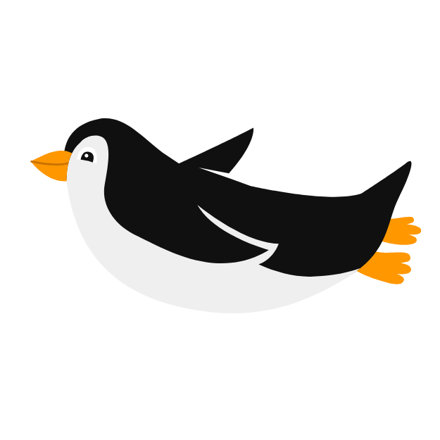 Illustration of a single penguin for website decoration
