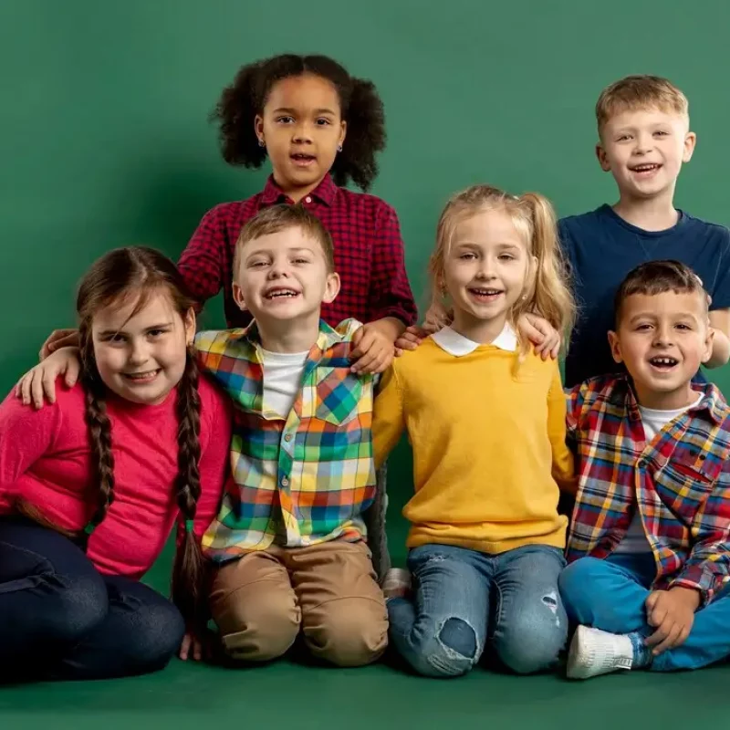 group of kids smiling faces